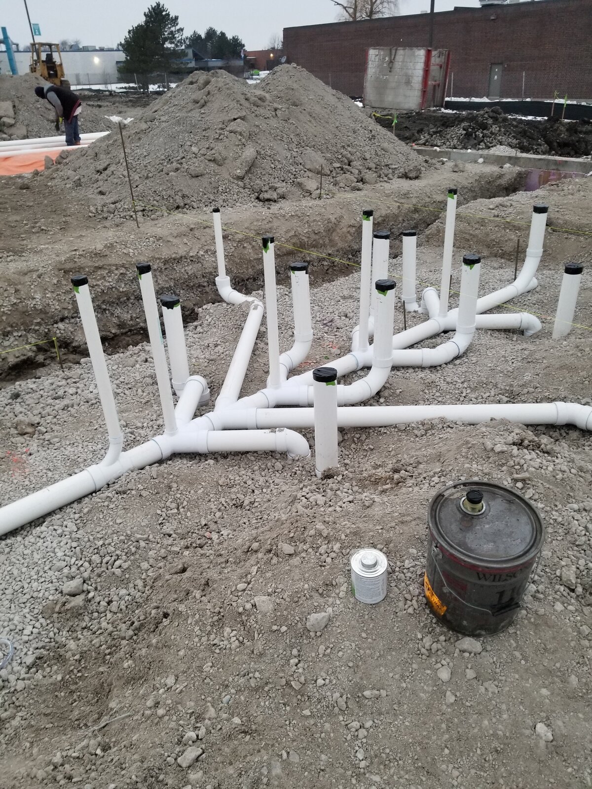Commercial underground plumbing rough-in in Orland Park IL